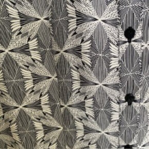 Pendleton Black & White Print Silk Button Up Blouse 8 - Picture 2 of 5